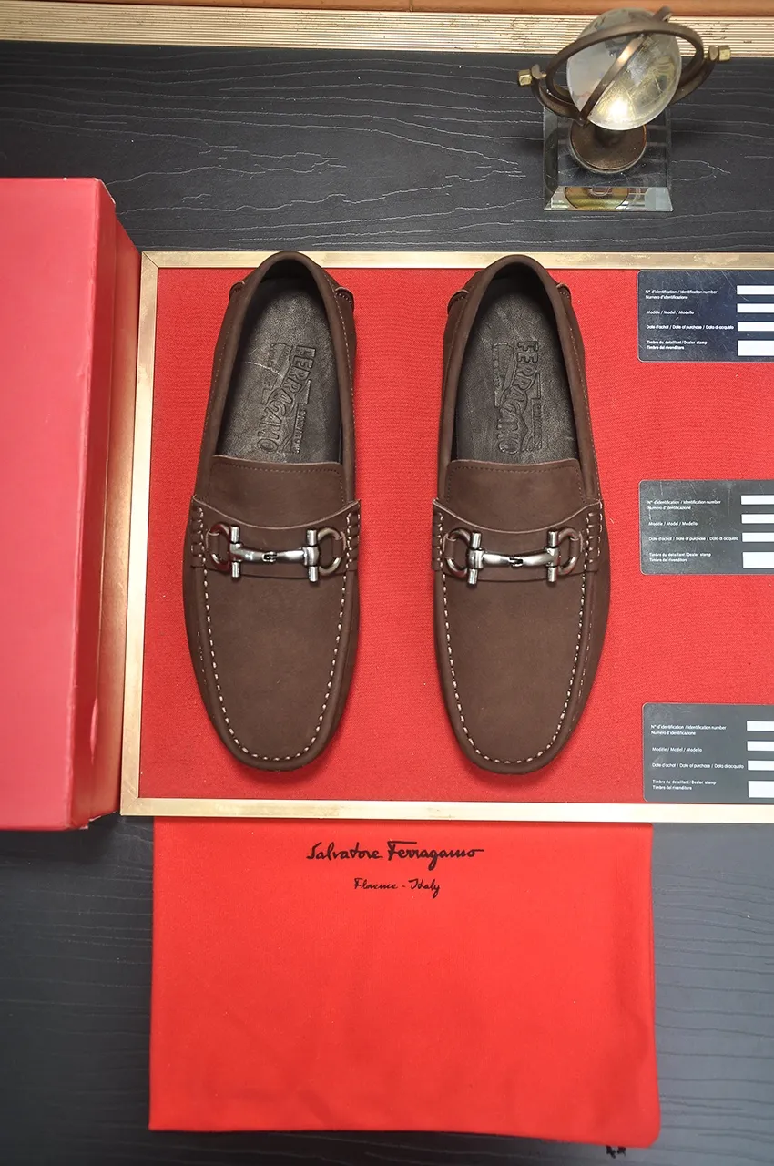 Men's shoes 💰460💶 [Ferragamo/Ferragamo] The latest model in the counter. Original imported open-sided fine cowhide hand-woven + imported 🐂 cowhide + original luxury metal buckle + original combination outsole. No pressure in comparison 38--44🎉